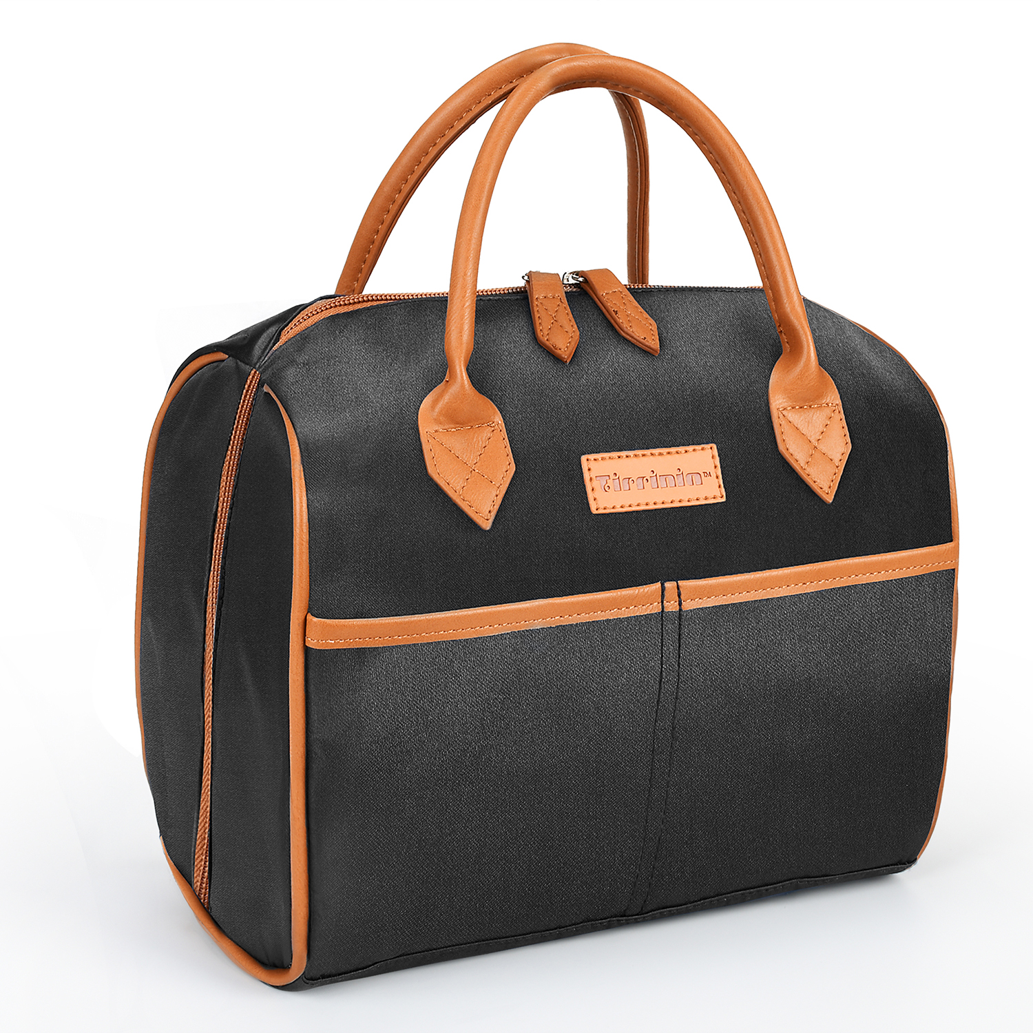 Tirrinia Insulated Lunch Bag For Work School - Leakproof Dual Compartment Adult Lunch Box - Black